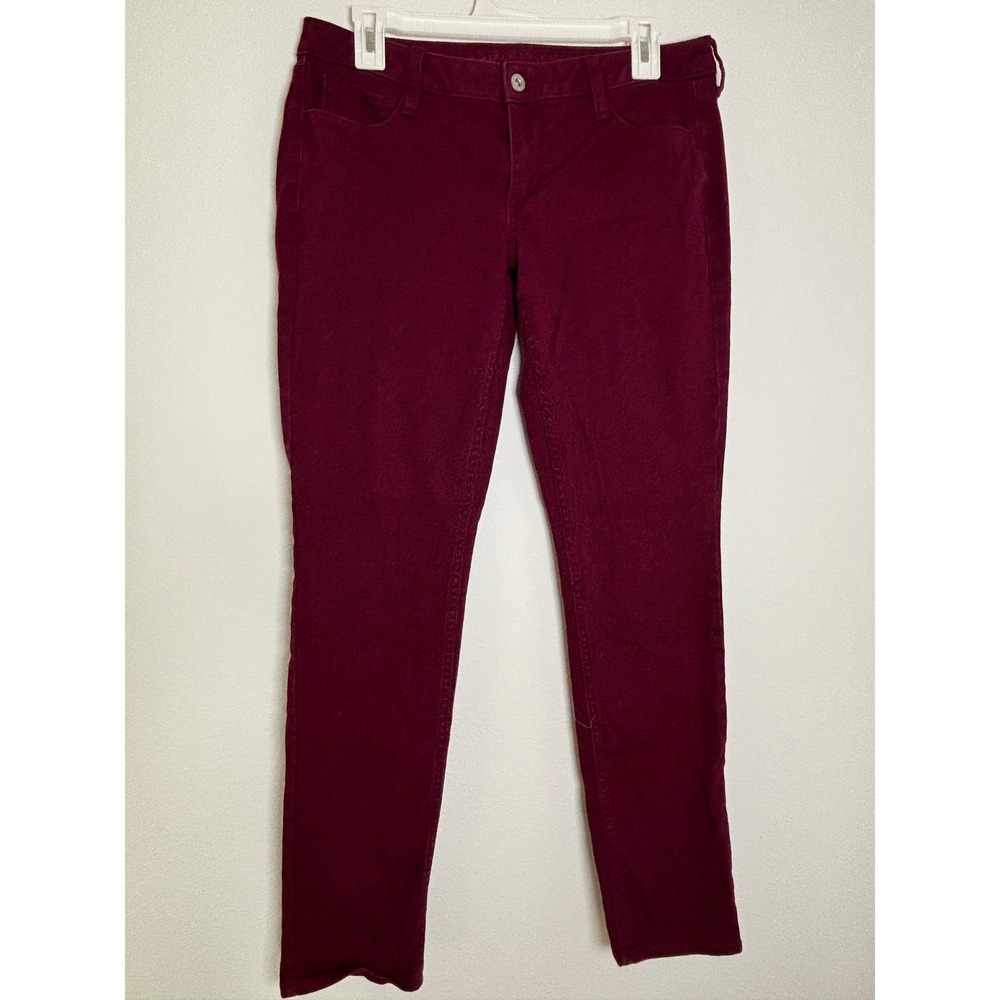 Arizona Jean Co Super Skinny Pants Burgundy Maroon Size 11 Stretch Cottonโ